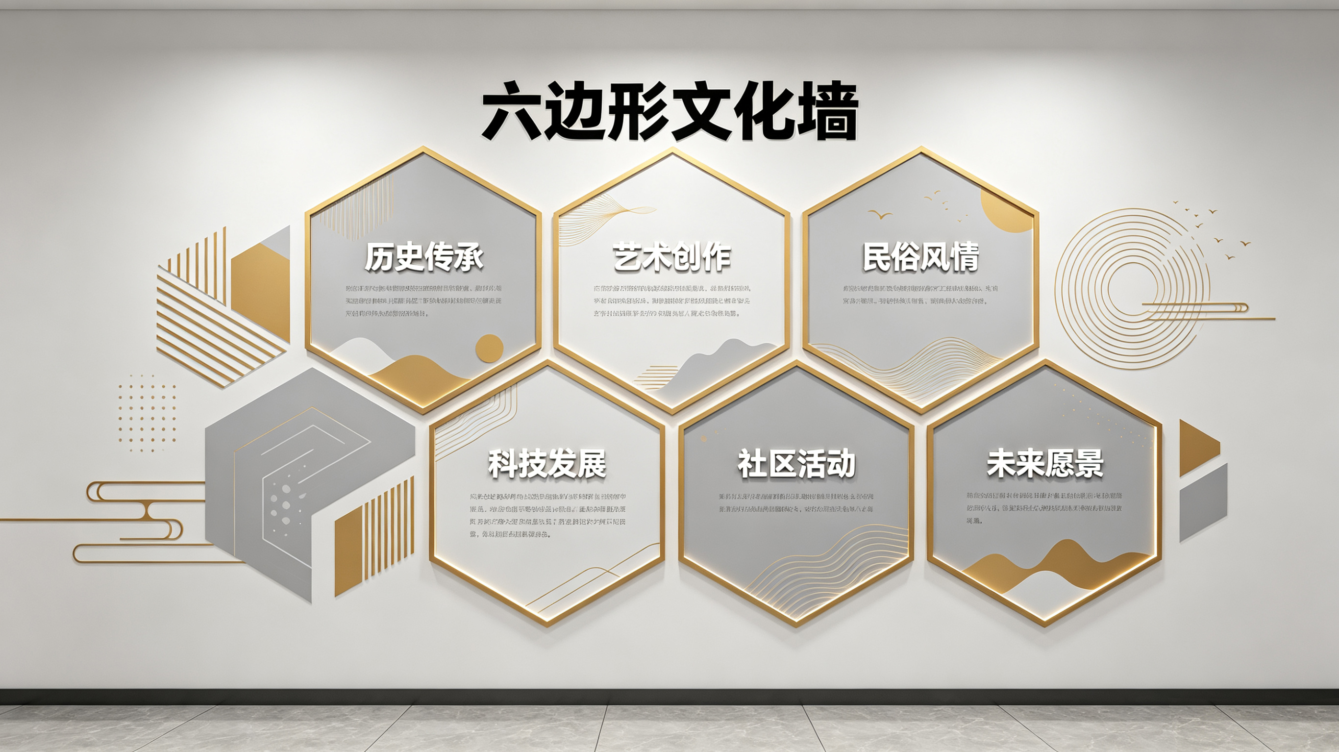 盐城企业文化墙 | 六边形信息美学
